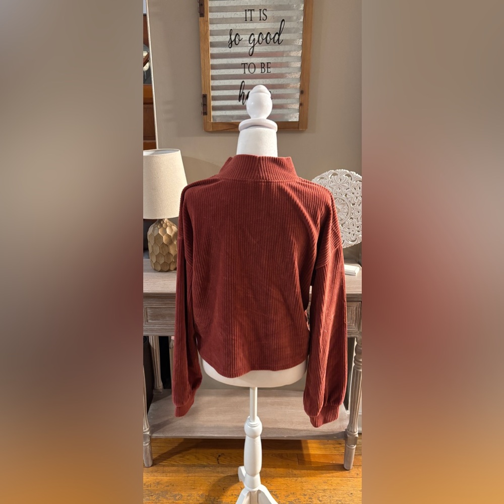 Altar'd State Rust Ribbed Velour Top - Picture 5 of 7